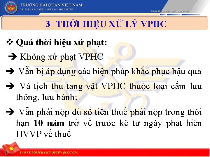 3 - THỜI HIỆU XỬ LÝ VPHC v Quá thời hiệu xử phạt: Không