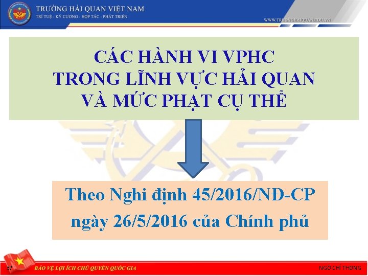 CÁC HÀNH VI VPHC TRONG LĨNH VỰC HẢI QUAN VÀ MỨC PHẠT CỤ THỂ