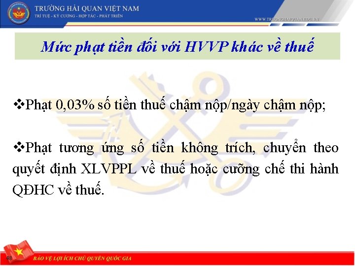 Mức phạt tiền đối với HVVP khác về thuế v. Phạt 0, 03% số