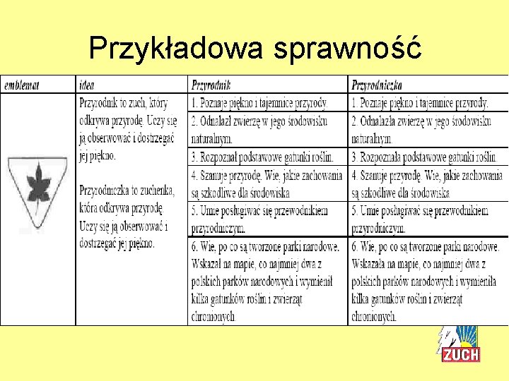 Przykładowa sprawność 