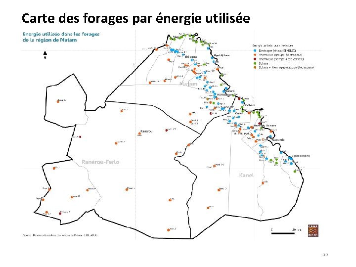 Carte des forages par énergie utilisée 12 