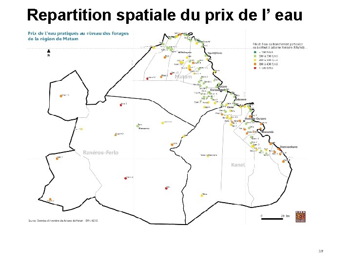 Repartition spatiale du prix de l’ eau 19 