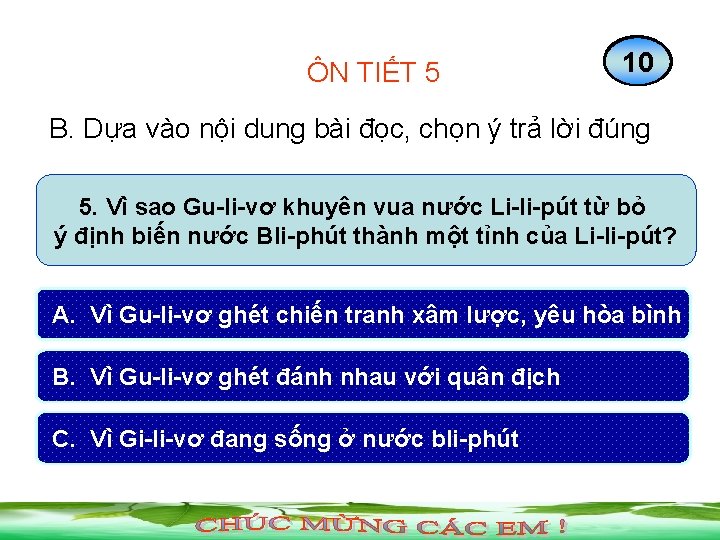 ÔN TIẾT 5 1 10 0 5 4 3 8 7 6 9 2