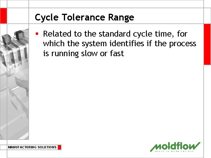 Cycle Tolerance Range § Related to the standard cycle time, for which the system