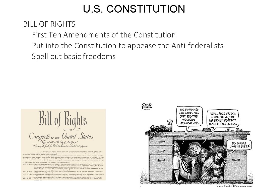 U. S. CONSTITUTION BILL OF RIGHTS First Ten Amendments of the Constitution Put into