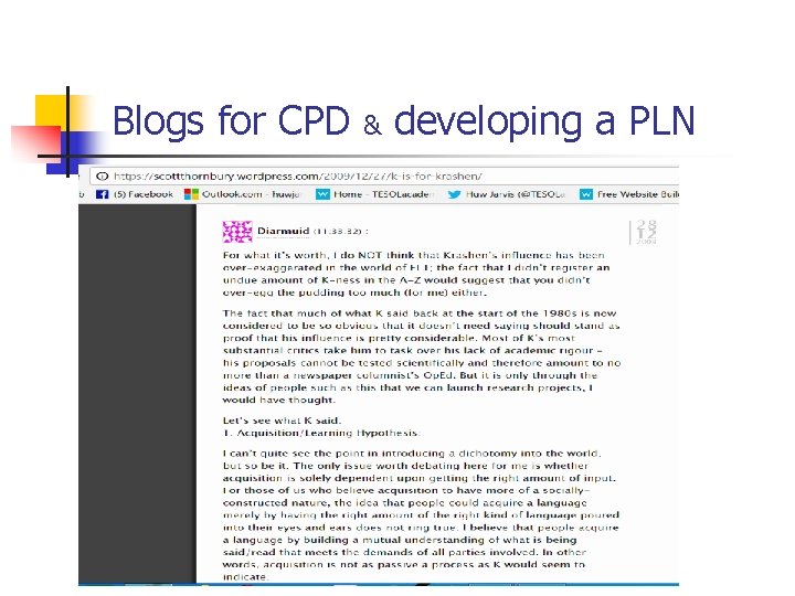 Blogs for CPD & developing a PLN 