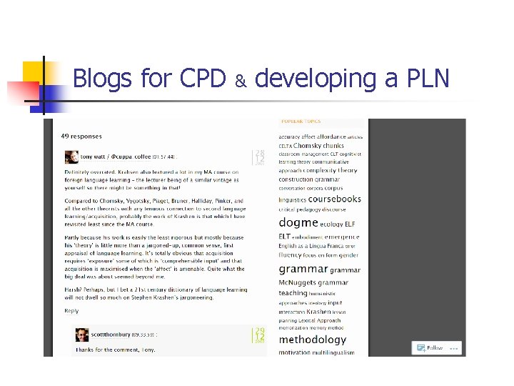 Blogs for CPD & developing a PLN 