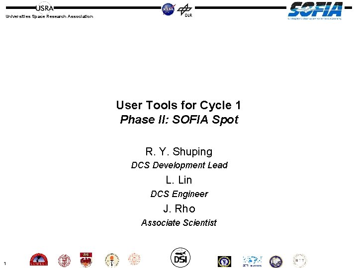 Universities Space Research Association User Tools for Cycle 1 Phase II: SOFIA Spot R.