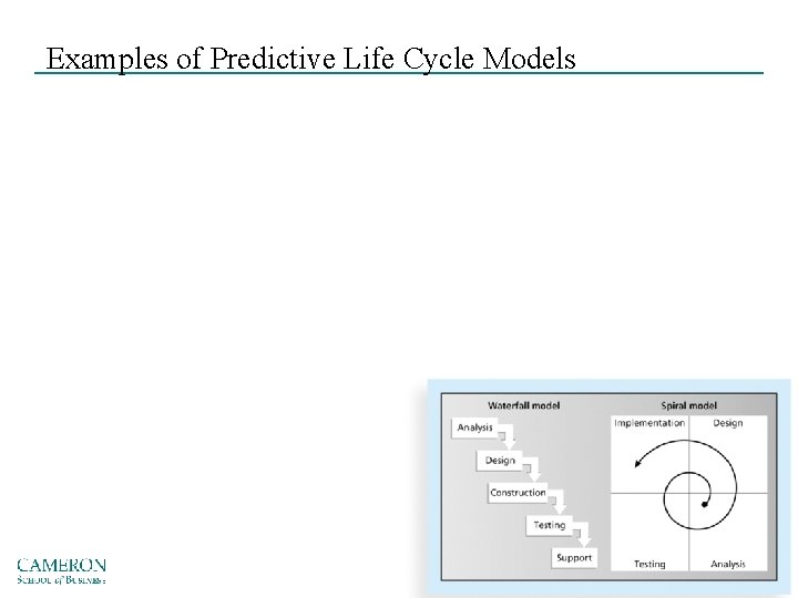 Examples of Predictive Life Cycle Models 22 