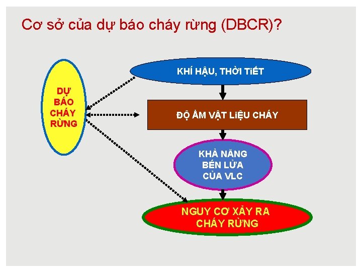 Cơ sở của dự báo cháy rừng (DBCR)? KHÍ HẬU, THỜI TiẾT DỰ BÁO