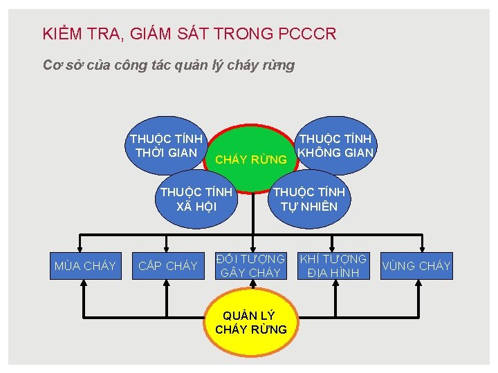 KIỂM TRA, GIÁM SÁT TRONG PCCCR Cơ sở của công tác quản lý cháy