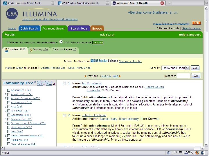 COS na platformě CSA Illumina 