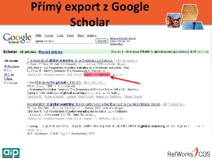 Přímý export z Google Scholar 