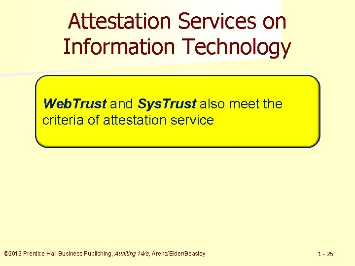 Attestation Services on Information Technology Web. Trust and Sys. Trust also meet the criteria