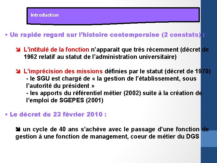 DGS un mtier rinventer quelle nouvelle rpartition des