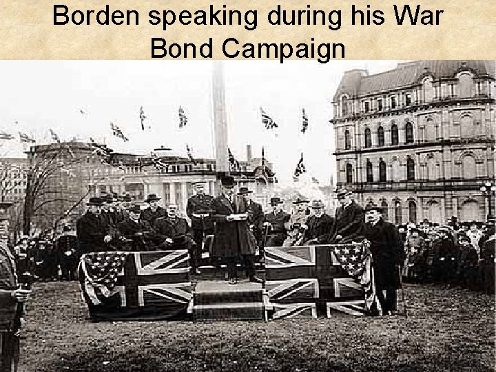 Borden speaking during his War Bond Campaign 