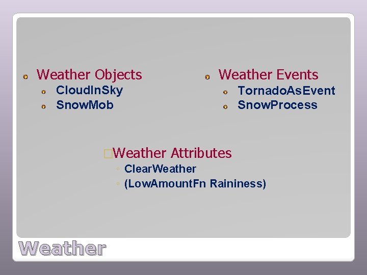 Weather Objects Cloud. In. Sky Snow. Mob Weather Events Tornado. As. Event Snow. Process