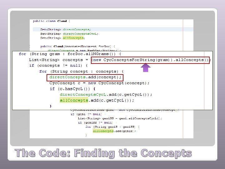 The Code: Finding the Concepts 