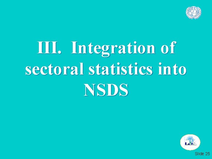 III. Integration of sectoral statistics into NSDS Slide 25 