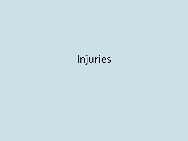 Injuries 