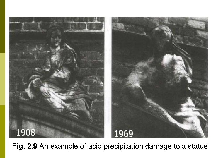 Fig. 2. 9 An example of acid precipitation damage to a statue 