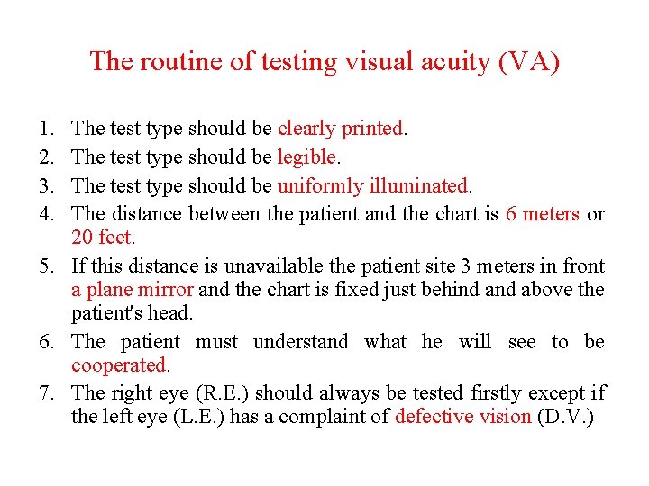 Va Test Refraction 1 lab The routine of testing visual