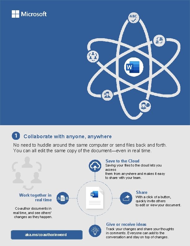 Collaborate with anyone, anywhere No need to huddle around the same computer or send