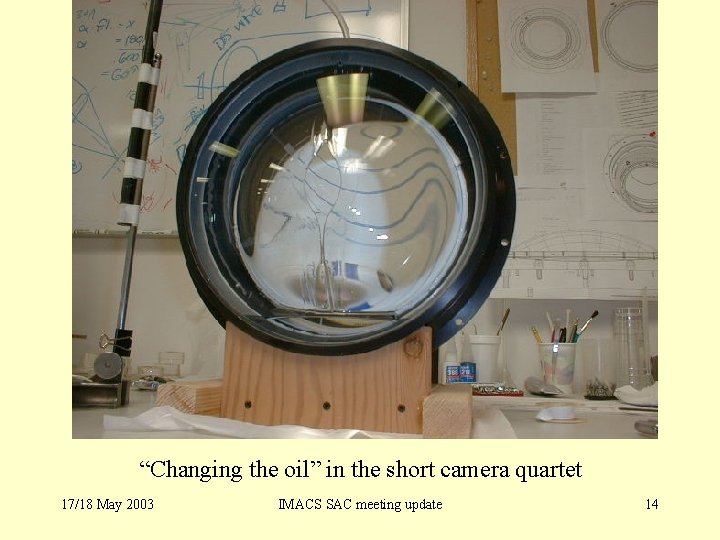 “Changing the oil” in the short camera quartet 17/18 May 2003 IMACS SAC meeting