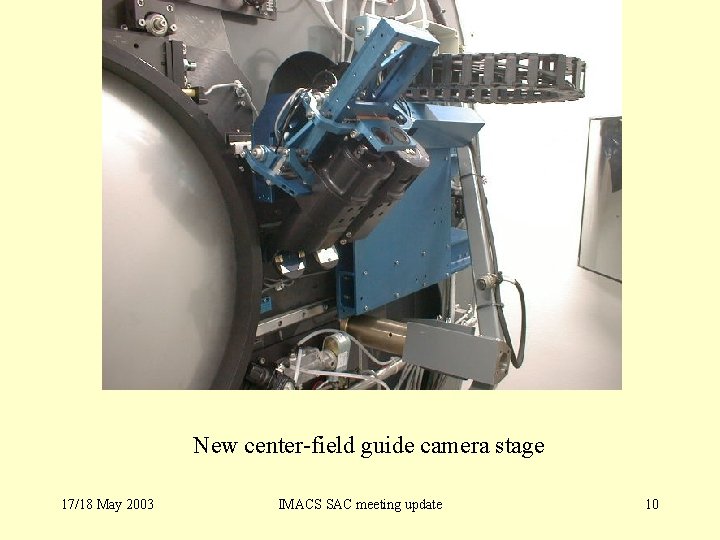 New center-field guide camera stage 17/18 May 2003 IMACS SAC meeting update 10 