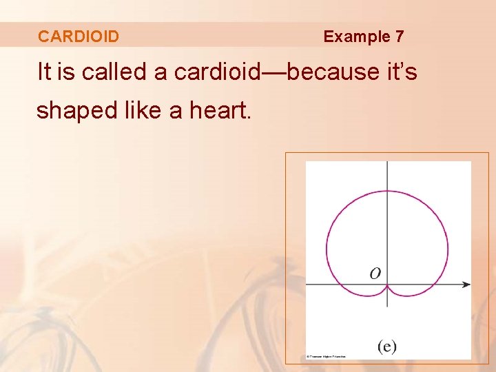 CARDIOID Example 7 It is called a cardioid—because it’s shaped like a heart. 