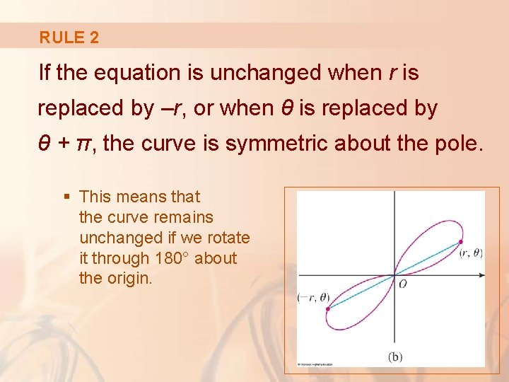 RULE 2 If the equation is unchanged when r is replaced by –r, or