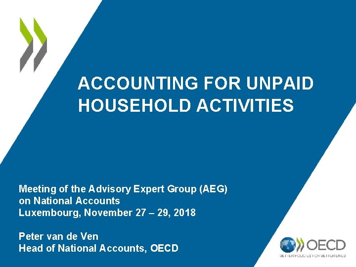 ACCOUNTING FOR UNPAID HOUSEHOLD ACTIVITIES Meeting of the Advisory Expert Group (AEG) on National