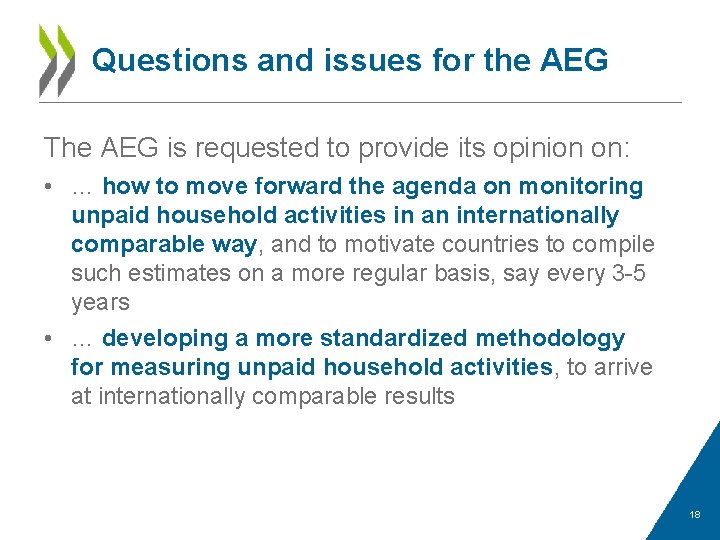 Questions and issues for the AEG The AEG is requested to provide its opinion