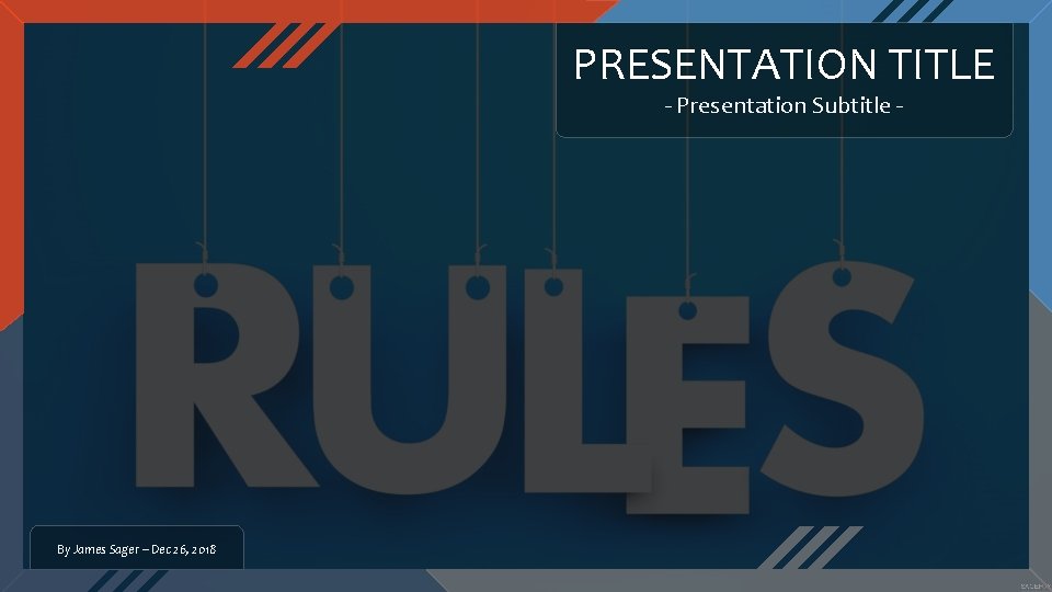 PRESENTATION TITLE - Presentation Subtitle - By James Sager – Dec 26, 2018 