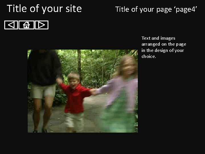 Title of your site Title of your page ‘page 4’ Text and images arranged