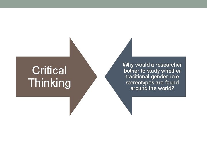 Critical Thinking Why would a researcher bother to study whether traditional gender-role stereotypes are