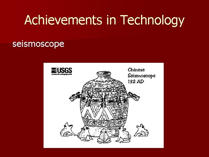 Achievements in Technology seismoscope 