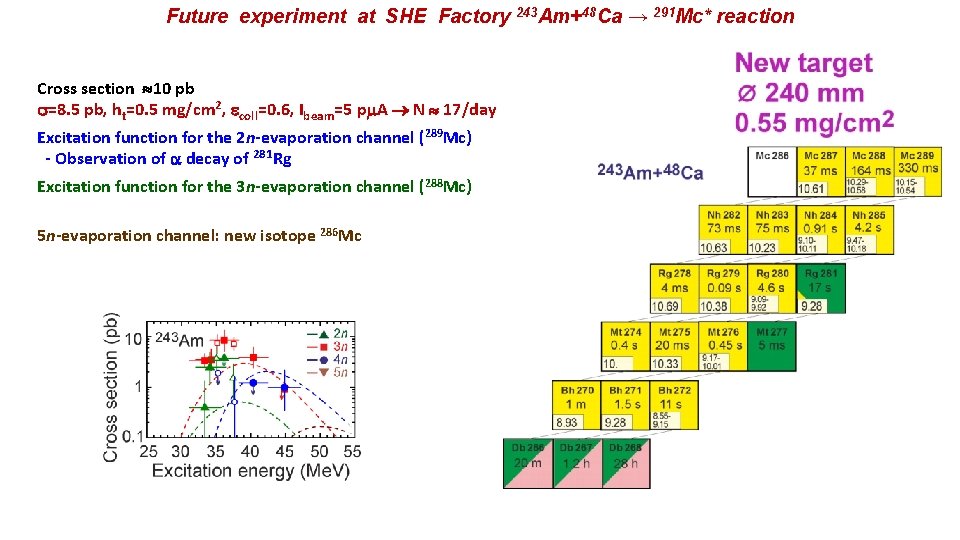 Future experiment at SHE Factory 243 Am+48 Ca → 291 Mc* reaction Cross section