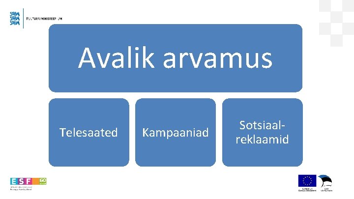 Avalik arvamus Telesaated Kampaaniad Sotsiaalreklaamid 