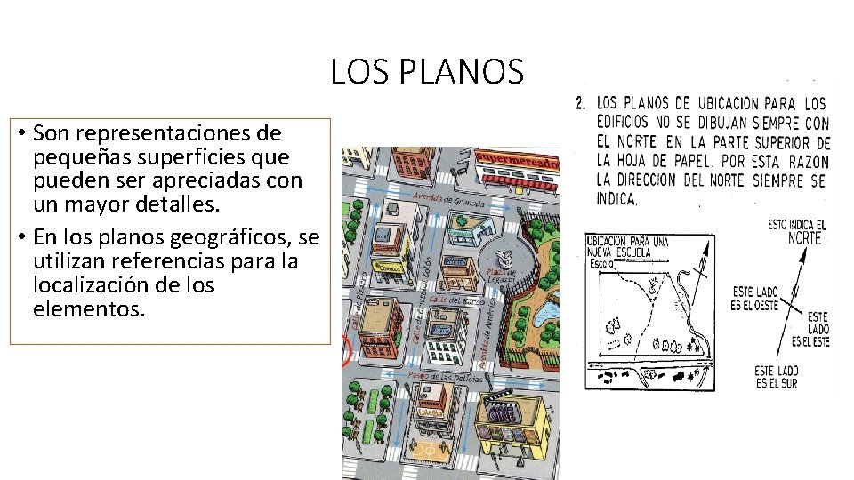 LOS PLANOS • Son representaciones de pequeñas superficies que pueden ser apreciadas con un