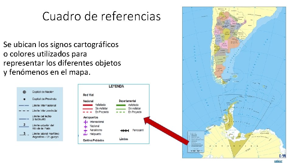 Cuadro de referencias Se ubican los signos cartográficos o colores utilizados para representar los