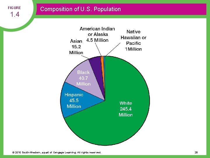 FIGURE 1. 4 Composition of U. S. Population © 2010 South-Western, a part of