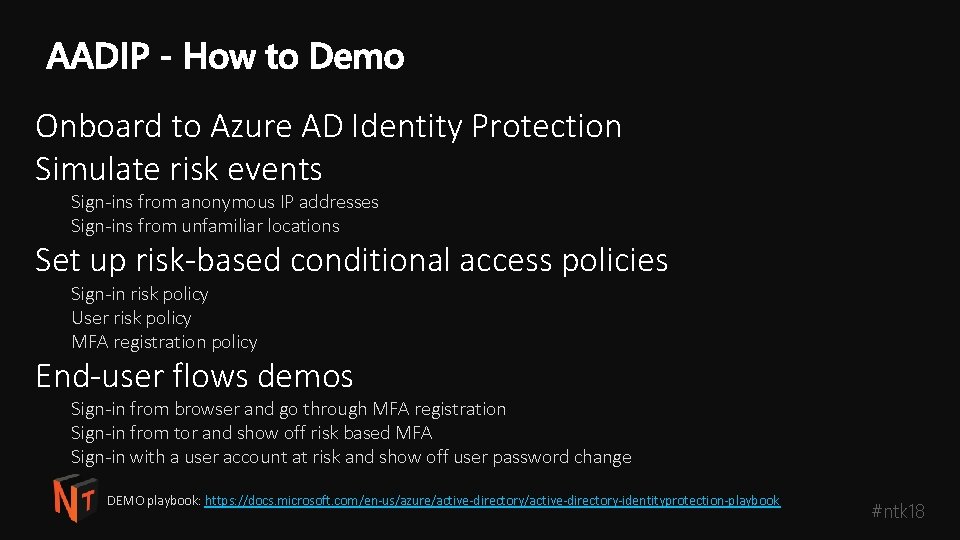 Onboard to Azure AD Identity Protection Simulate risk events Sign-ins from anonymous IP addresses