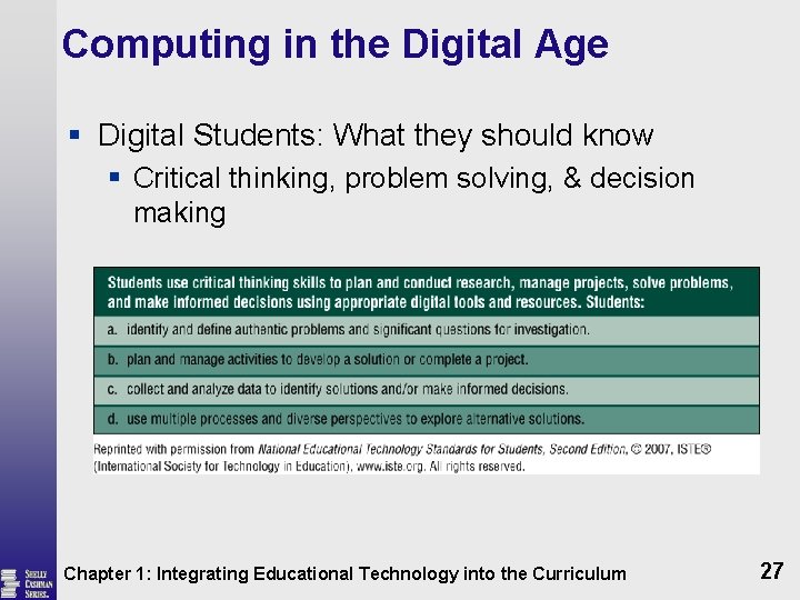 Computing in the Digital Age § Digital Students: What they should know § Critical