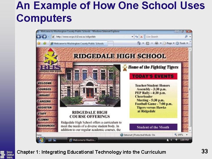 An Example of How One School Uses Computers Chapter 1: Integrating Educational Technology into