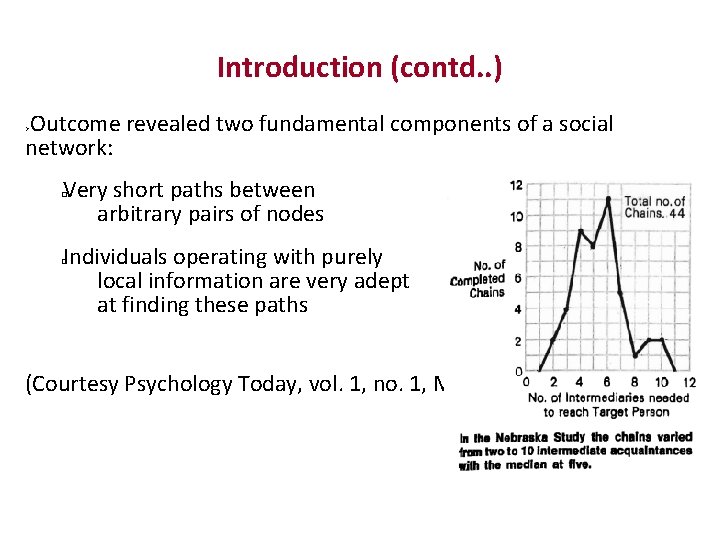 Introduction (contd. . ) Outcome revealed two fundamental components of a social network: Very