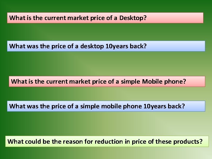 What is the current market price of a Desktop? What was the price of