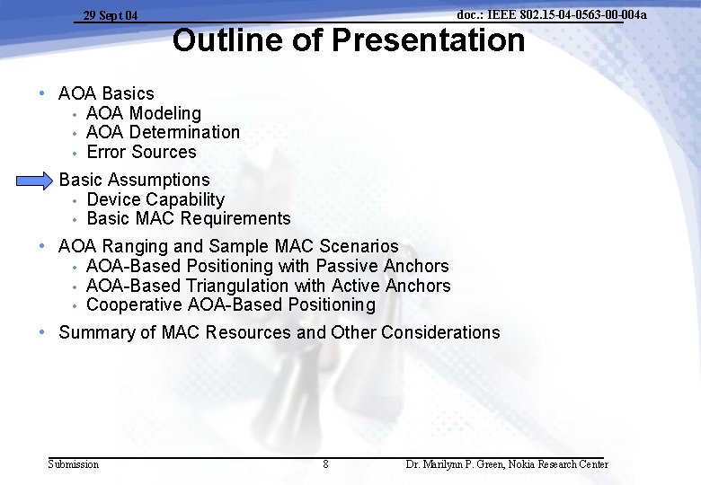 29 Sept 04 doc. : IEEE 802. 15 -04 -0563 -00 -004 a Outline 29 Sept 04 doc. : IEEE 802. 15 -04 -0563 -00 -004 a Outline