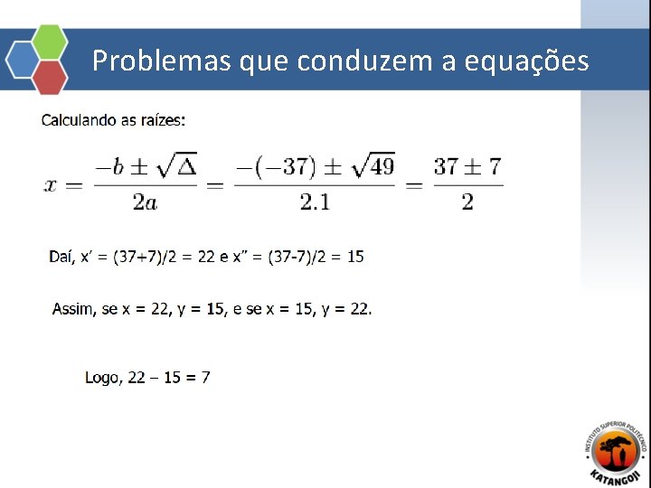 Problemas que conduzem a equações 