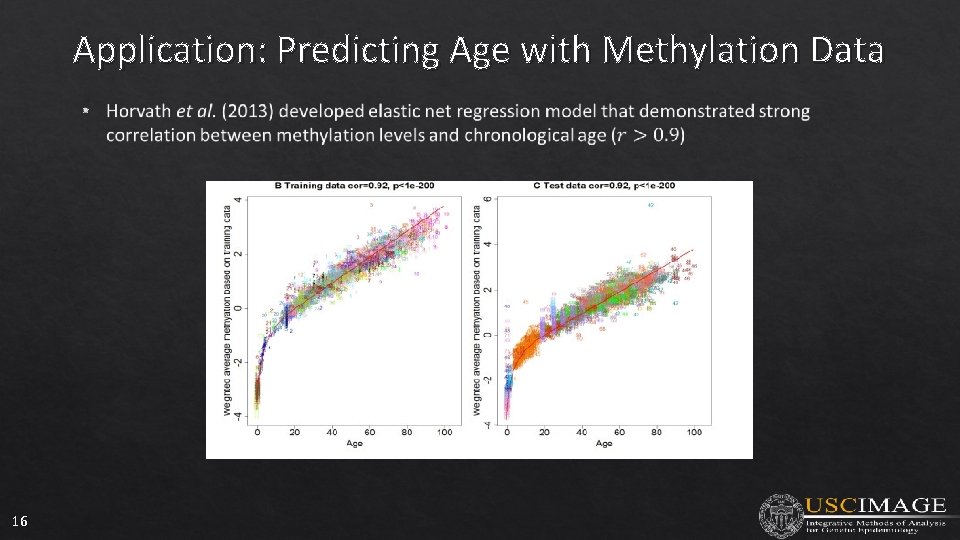 Application: Predicting Age with Methylation Data • 16 